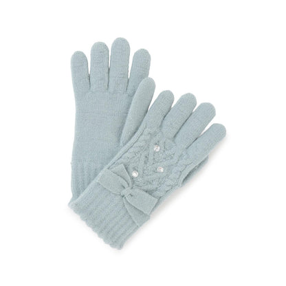 內加絨蝴蝶結手套