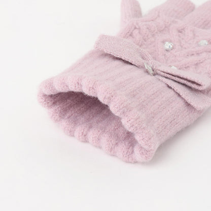 內加絨蝴蝶結手套