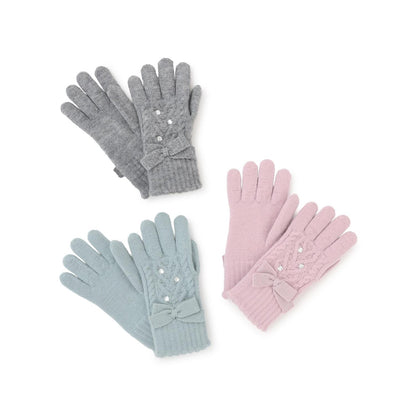 內加絨蝴蝶結手套