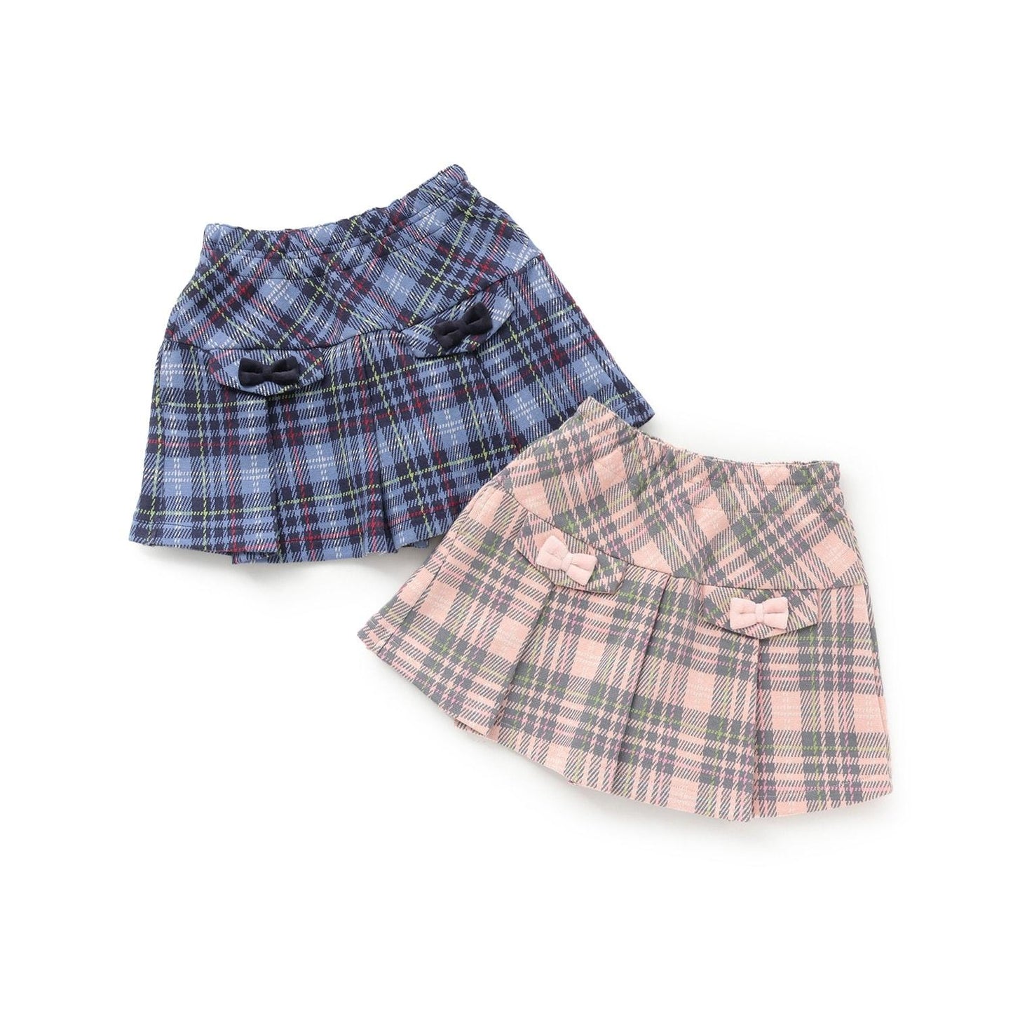 雙層提花格紋裙褲