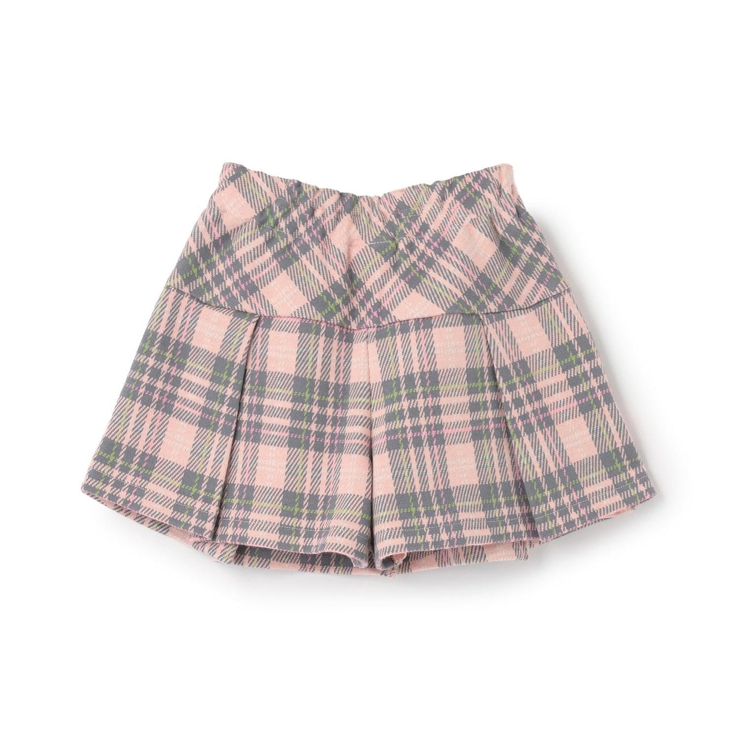 雙層提花格紋裙褲