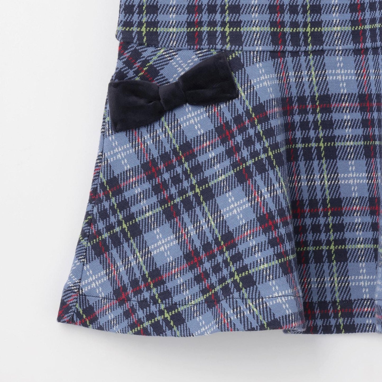 雙層提花格紋連衣裙