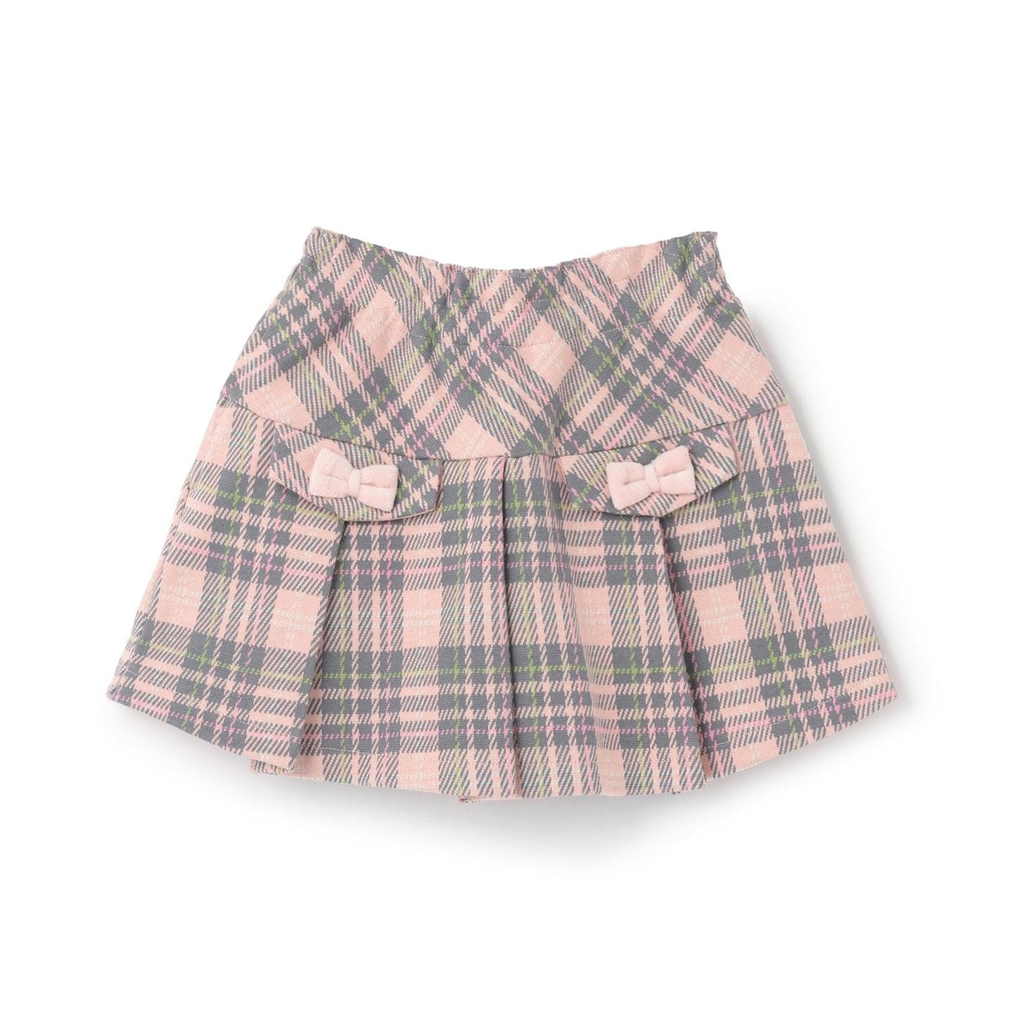 雙層提花格紋裙褲