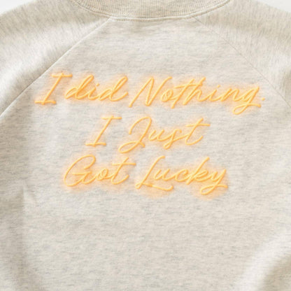 熒光標誌拼色長袖衛衣/運動衫