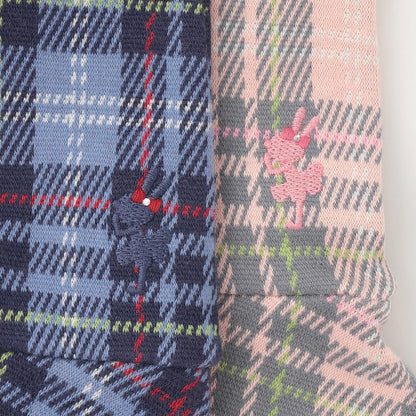 雙層提花格紋連衣裙