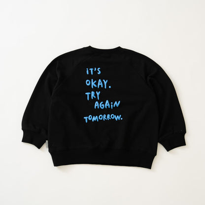 熒光標誌拼色長袖衛衣/運動衫