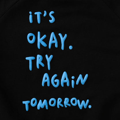 熒光標誌拼色長袖衛衣/運動衫