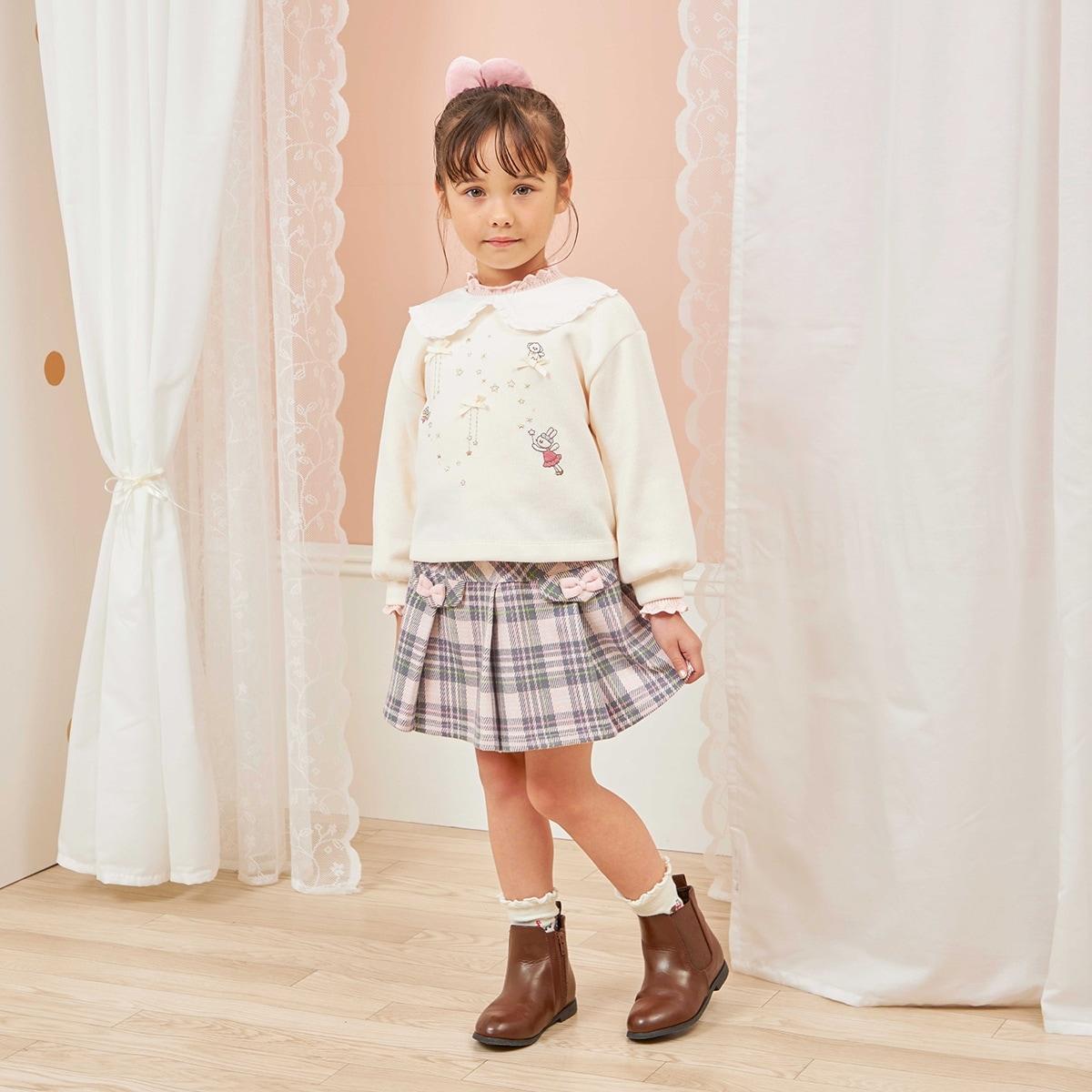 雙層提花格紋裙褲