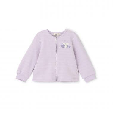 愛心亮片提花拉鍊開衫