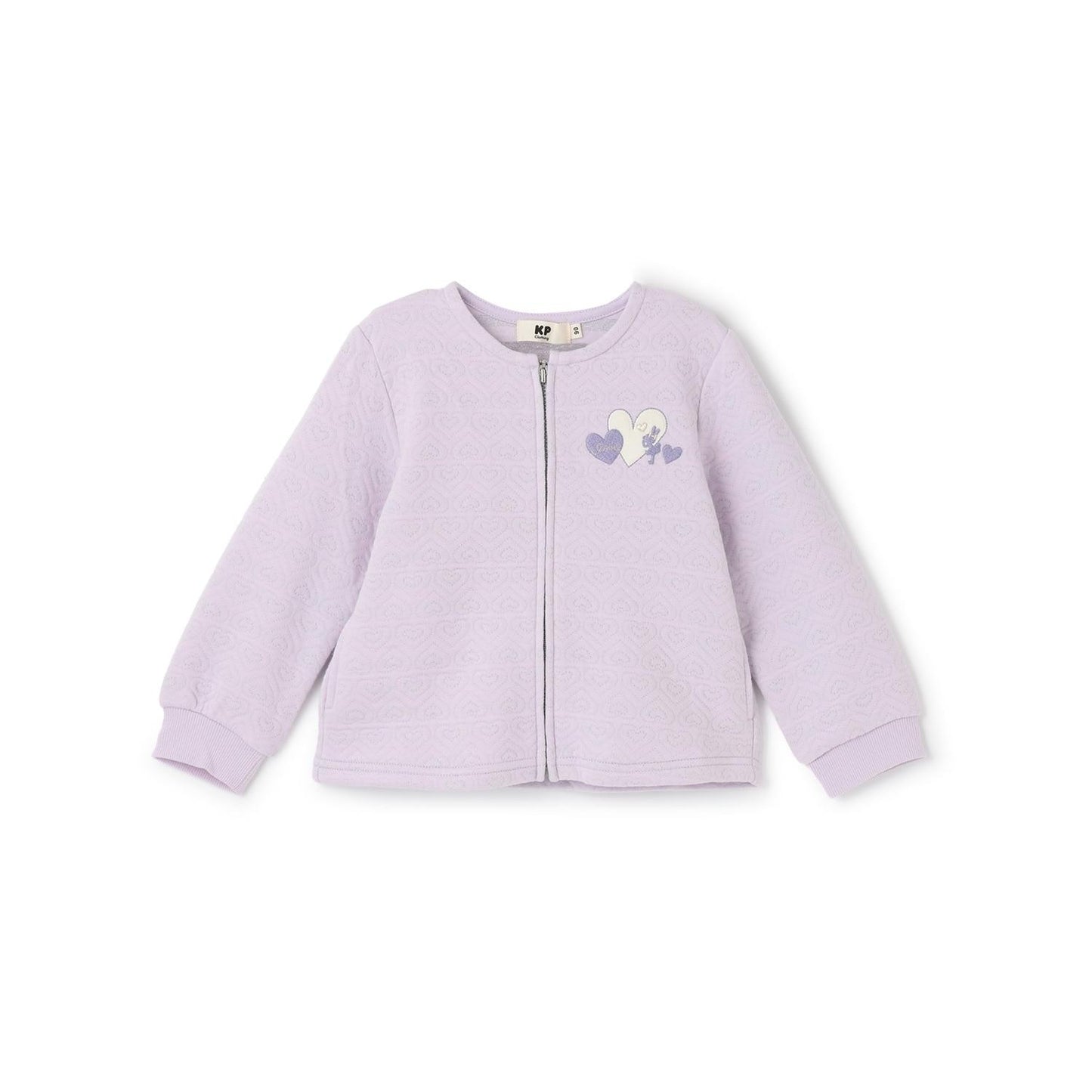 愛心亮片提花拉鍊開衫