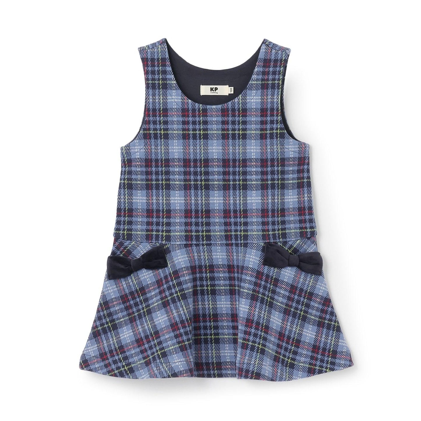 雙層提花格紋連衣裙