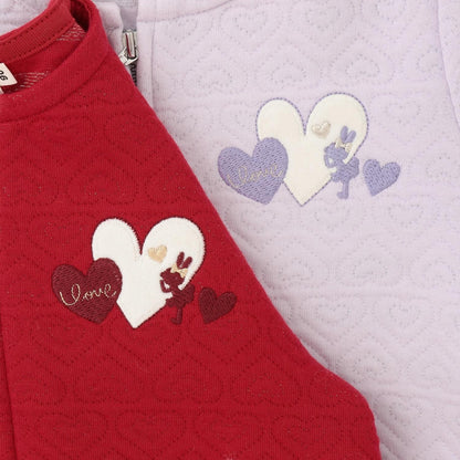 愛心亮片提花拉鍊開衫