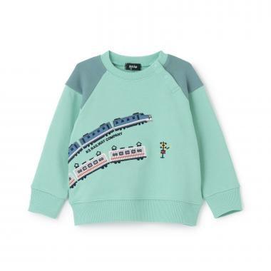 【人氣商品】【直營店無售】電車刺繡條紋袖衛衣