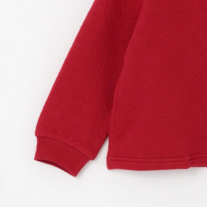 愛心亮片提花拉鍊開衫