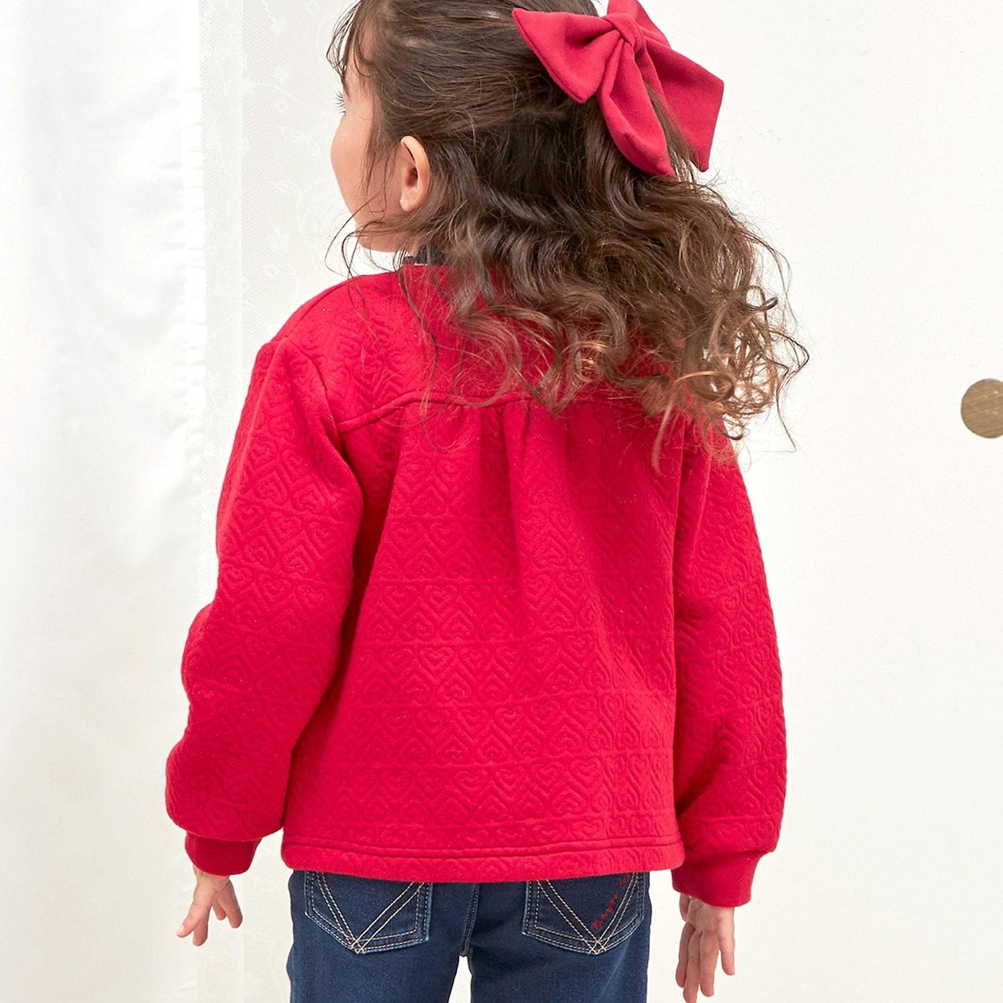 愛心亮片提花拉鍊開衫