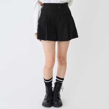 【起毛】顯腿美褶皺喇叭裙褲