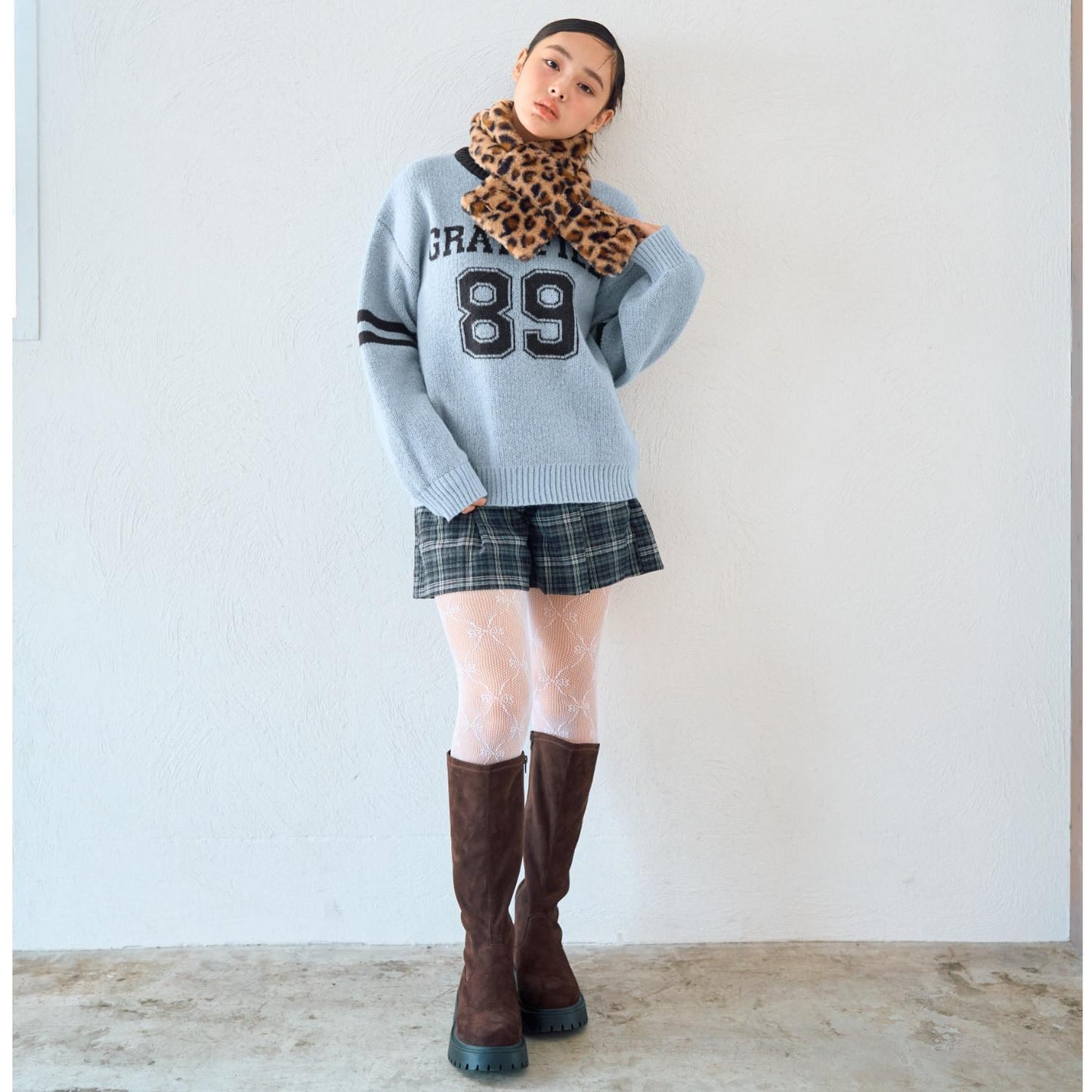 【起毛】顯腿美褶皺喇叭裙褲