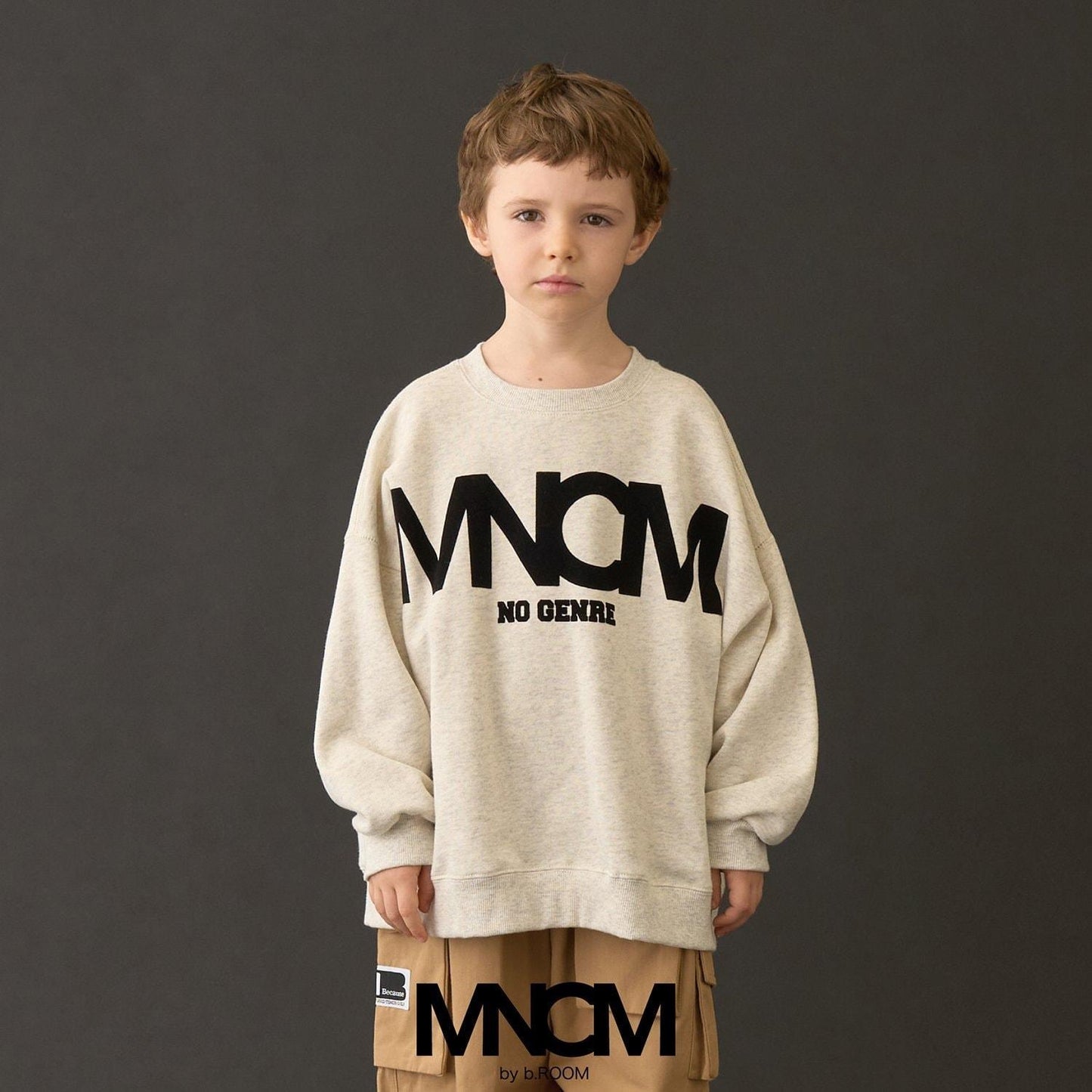 【MNCM】【去毛球加絨衛衣】植絨印花寬鬆衛衣