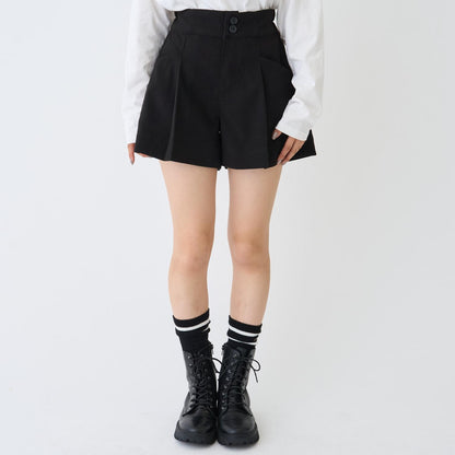 【起毛】顯腿美褶皺喇叭裙褲