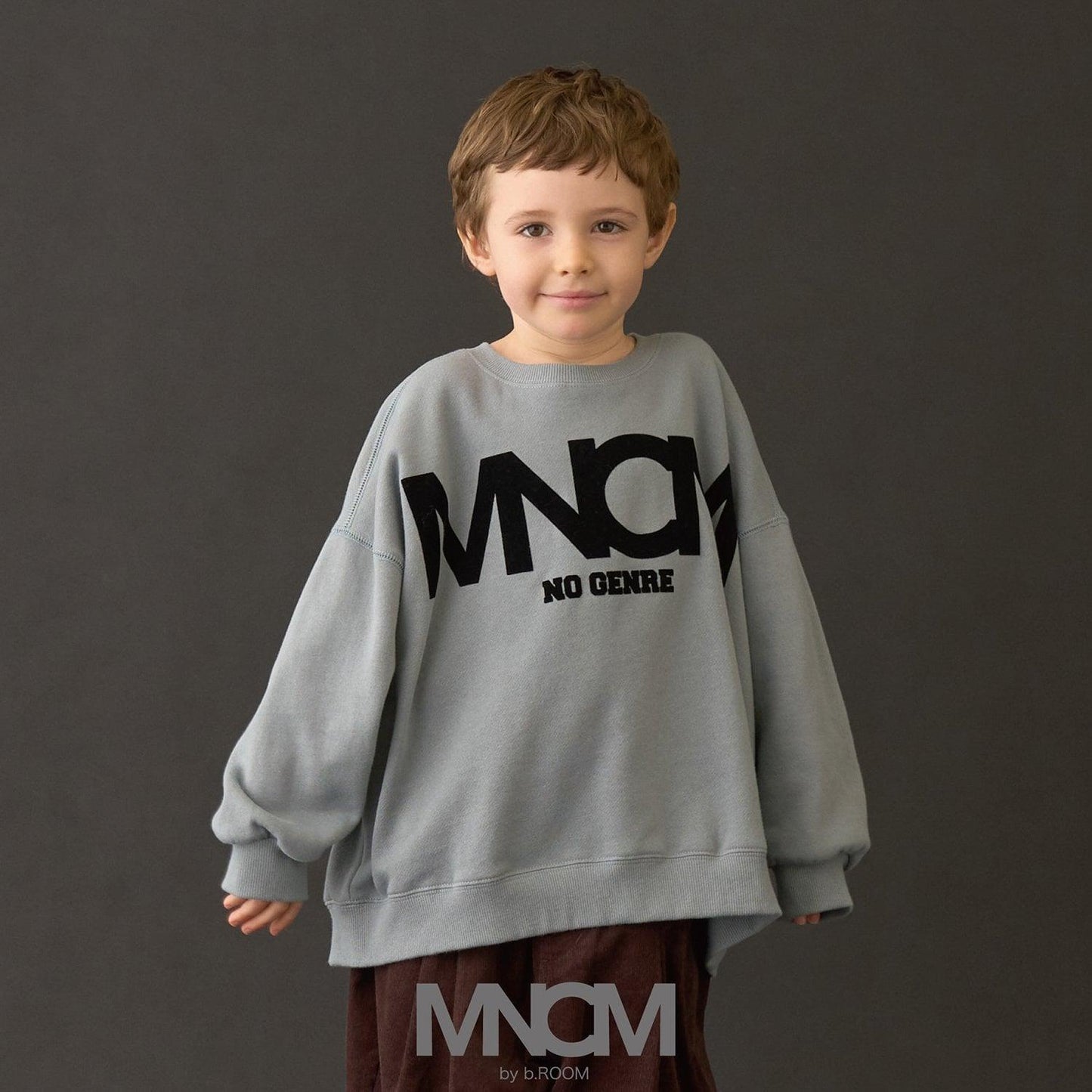 【MNCM】【去毛球加絨衛衣】植絨印花寬鬆衛衣