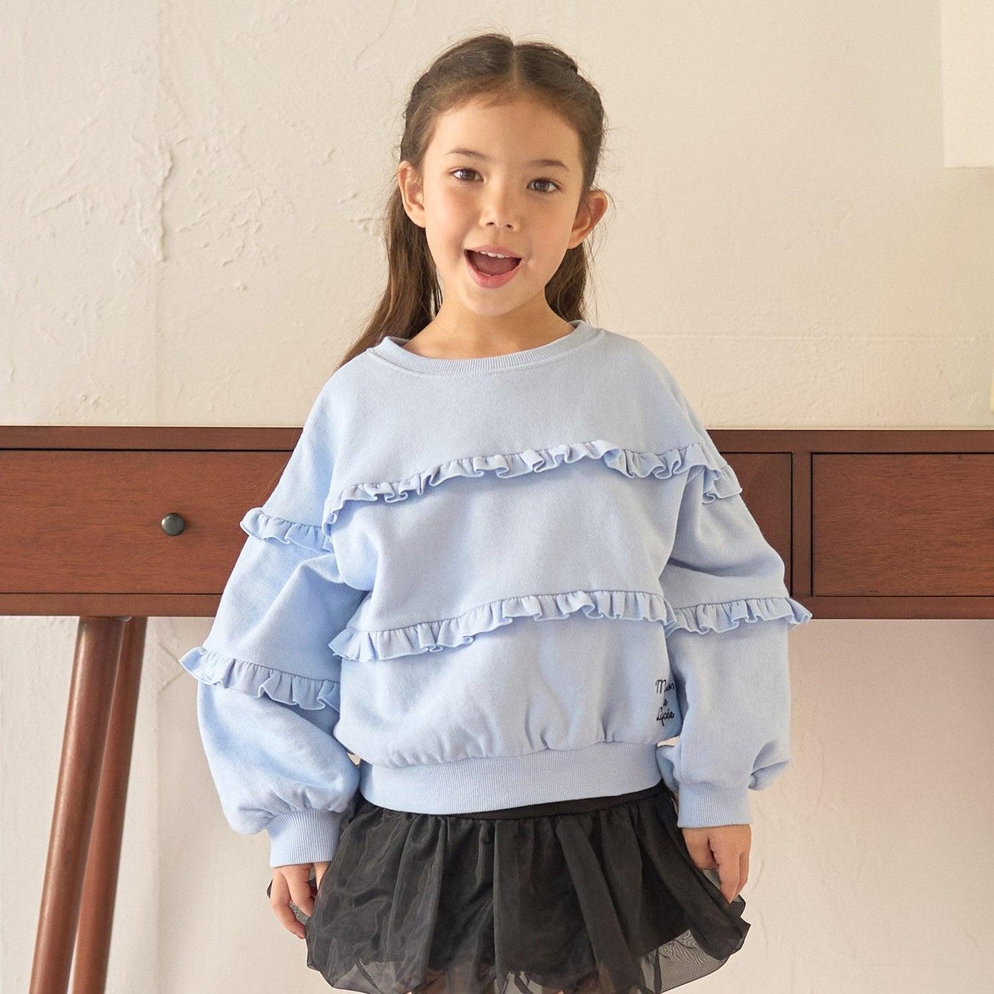 【防起球加絨內裡】【正反兩穿】荷葉邊衛衣