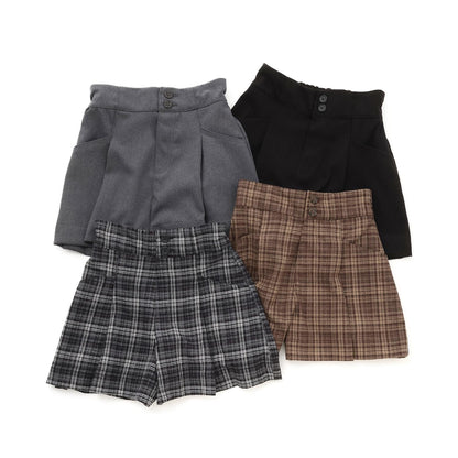 【起毛】顯腿美褶皺喇叭裙褲