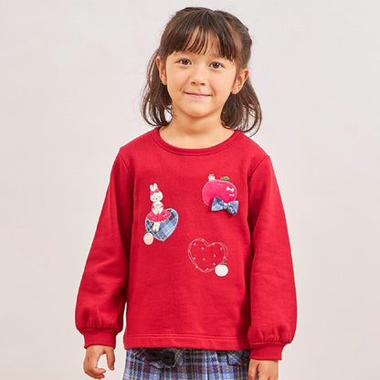 mimi醬&愛心貼布繡加絨衛衣