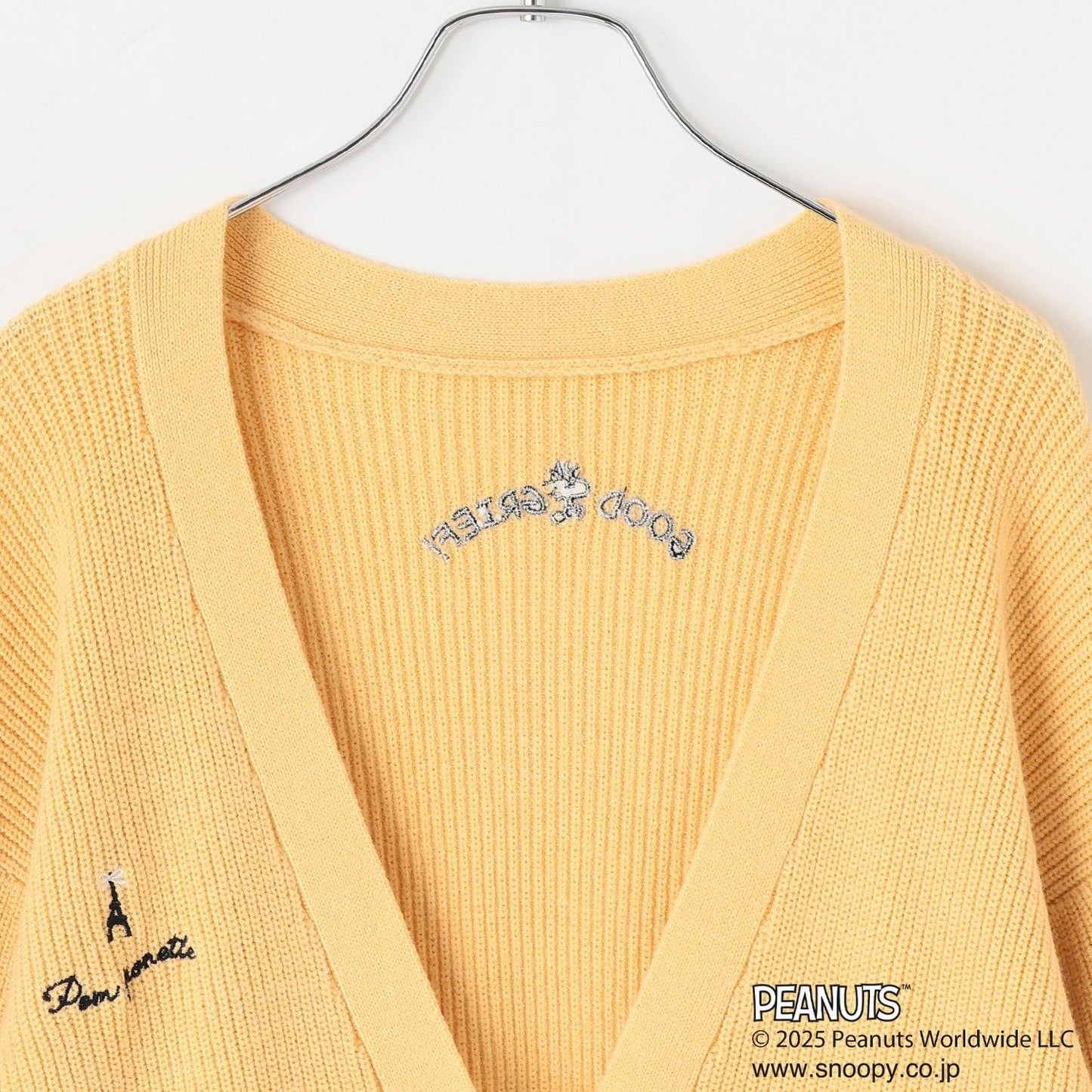 【130cm可選】【《PEANUTS》】字母針織開衫×長袖T恤套裝