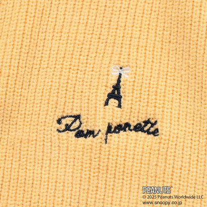 【130cm可選】【《PEANUTS》】字母針織開衫×長袖T恤套裝