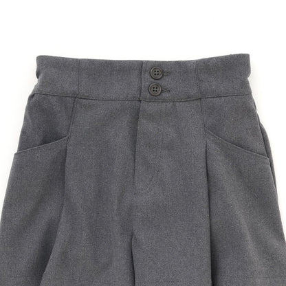 【起毛】顯腿美褶皺喇叭裙褲