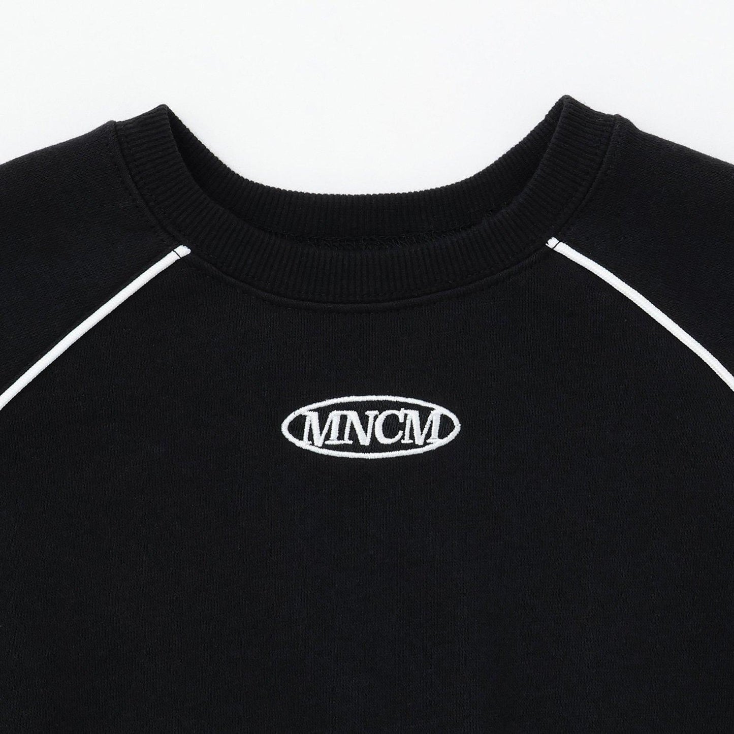 【MNCM】【去毛球加絨衛衣面料】插肩撞色拼接寬鬆衛衣