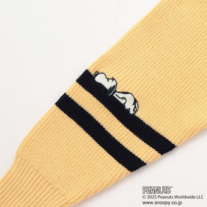 【130cm可選】【《PEANUTS》】字母針織開衫×長袖T恤套裝
