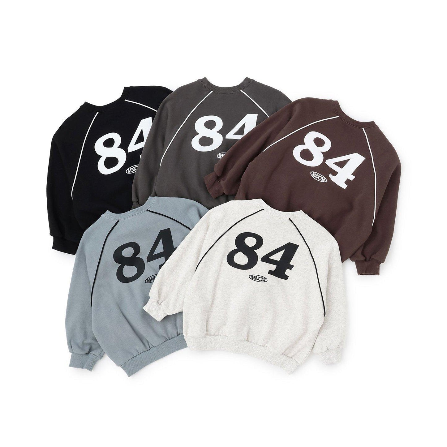 【MNCM】【去毛球加絨衛衣面料】插肩撞色拼接寬鬆衛衣