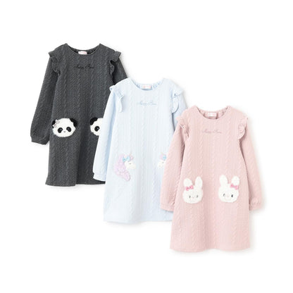 動物貼花裝飾連衣裙