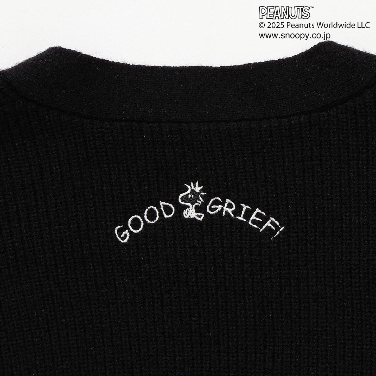 【130cm可選】【《PEANUTS》】字母針織開衫×長袖T恤套裝