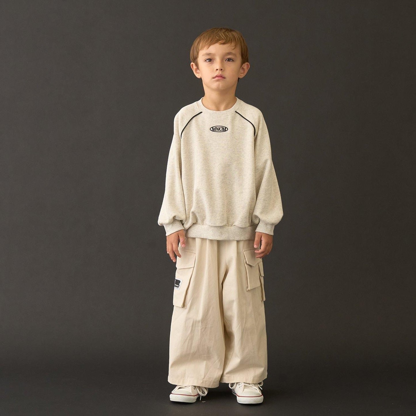 【MNCM】【去毛球加絨衛衣面料】插肩撞色拼接寬鬆衛衣