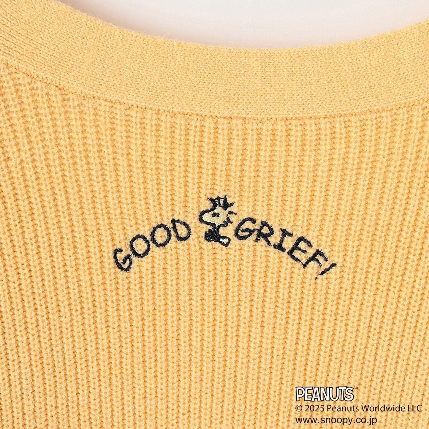 【130cm可選】【《PEANUTS》】字母針織開衫×長袖T恤套裝