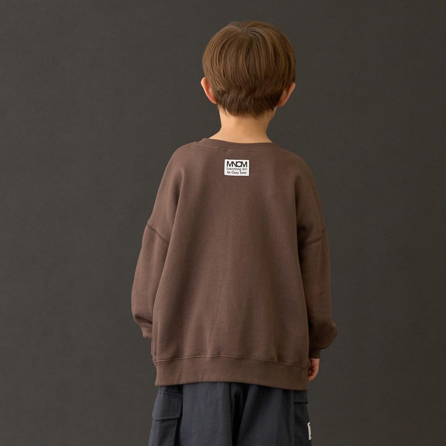 【MNCM】【去毛球加絨衛衣】植絨印花寬鬆衛衣