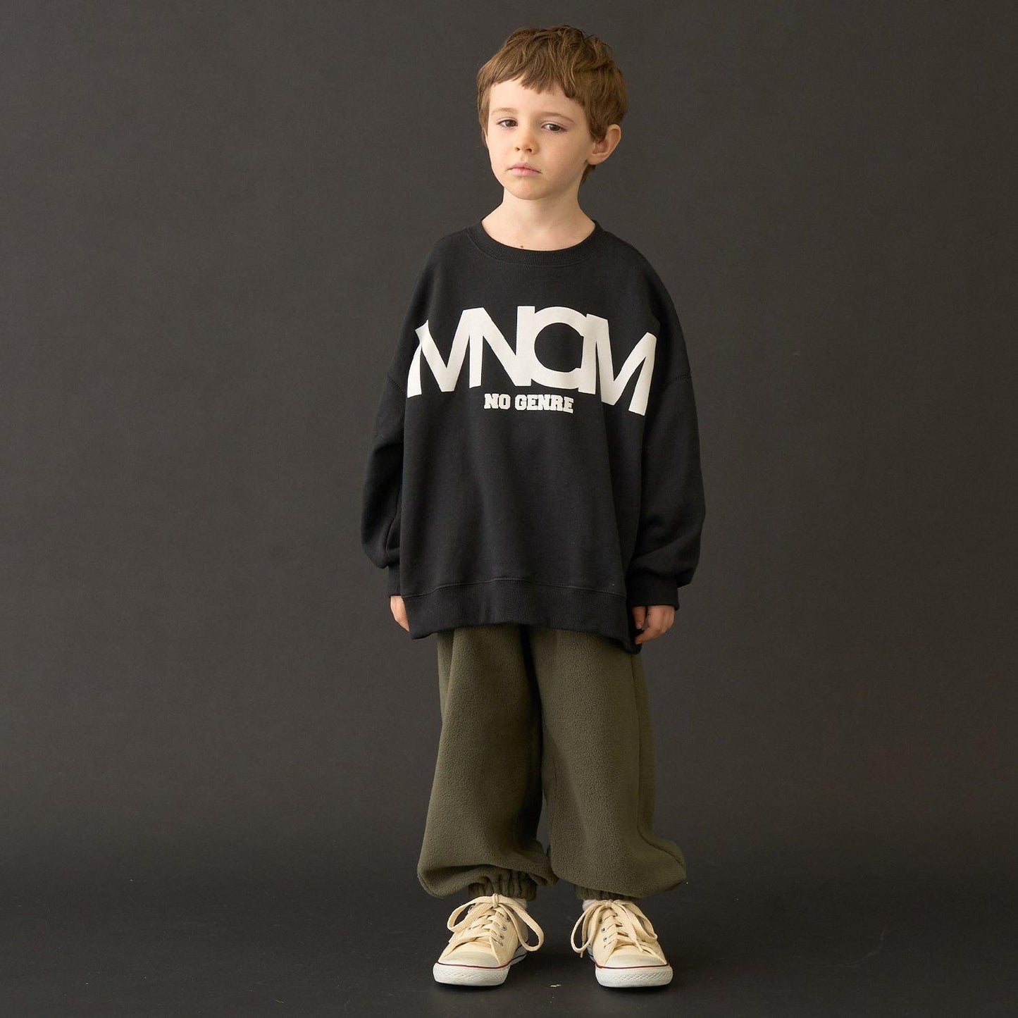 【MNCM】【去毛球加絨衛衣】植絨印花寬鬆衛衣