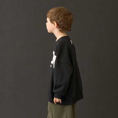 【MNCM】【去毛球加絨衛衣】植絨印花寬鬆衛衣