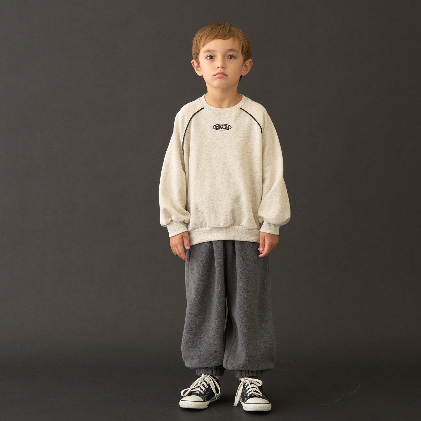 【MNCM】【去毛球加絨衛衣面料】插肩撞色拼接寬鬆衛衣