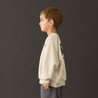 【MNCM】【去毛球加絨衛衣面料】插肩撞色拼接寬鬆衛衣