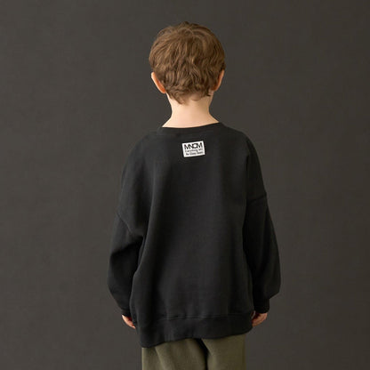 【MNCM】【去毛球加絨衛衣】植絨印花寬鬆衛衣