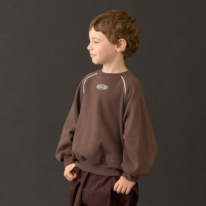 【MNCM】【去毛球加絨衛衣面料】插肩撞色拼接寬鬆衛衣