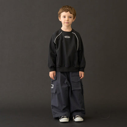 【MNCM】【去毛球加絨衛衣面料】插肩撞色拼接寬鬆衛衣