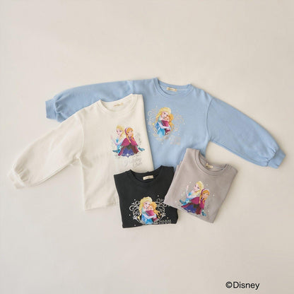 【Frozen】【毛玉バイバイ裡毛裡起毛】亮片閃粉&轉印拼接印花衛衣