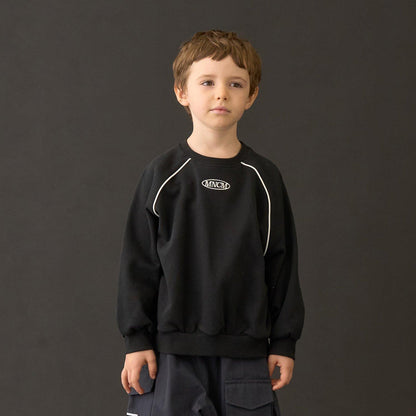 【MNCM】【去毛球加絨衛衣面料】插肩撞色拼接寬鬆衛衣