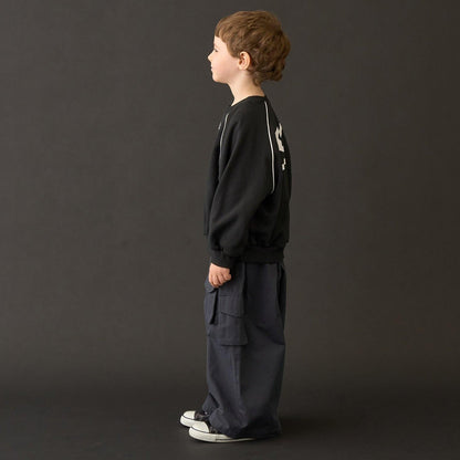 【MNCM】【去毛球加絨衛衣面料】插肩撞色拼接寬鬆衛衣