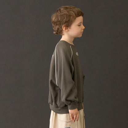 【MNCM】【去毛球加絨衛衣面料】插肩撞色拼接寬鬆衛衣