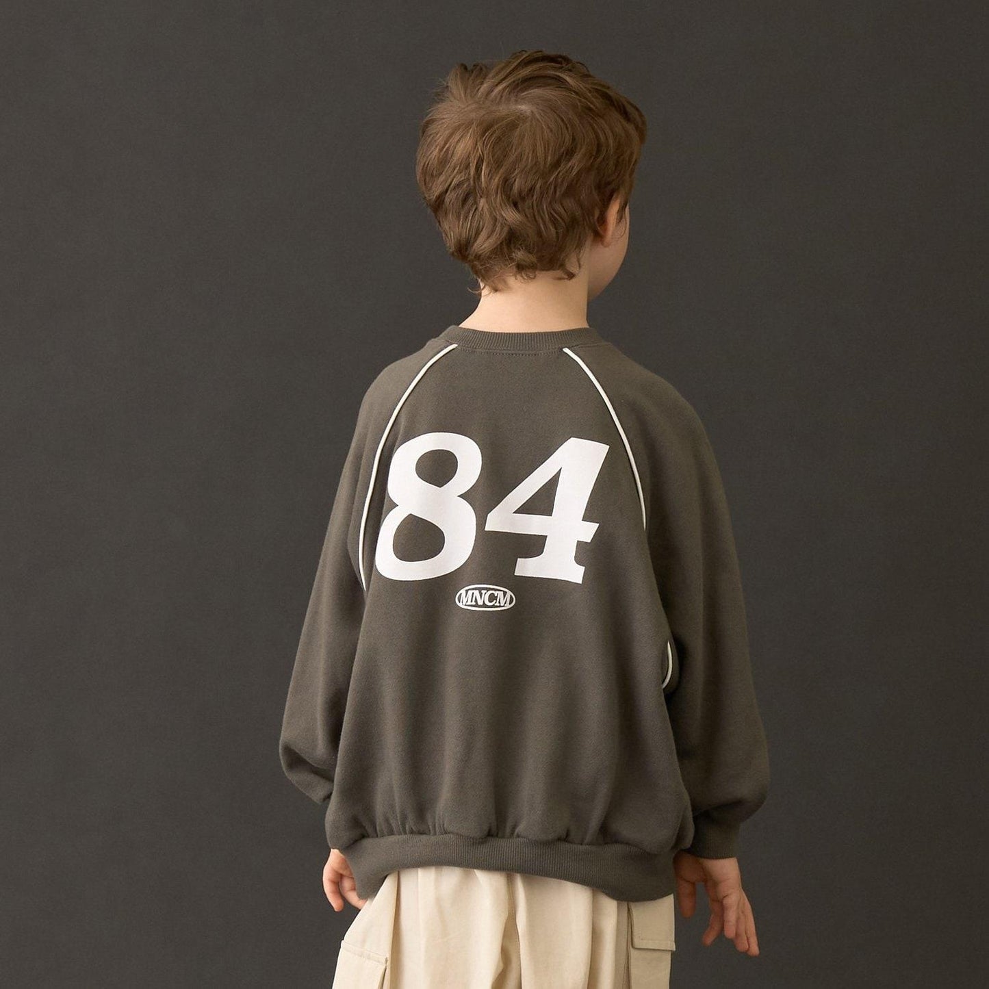 【MNCM】【去毛球加絨衛衣面料】插肩撞色拼接寬鬆衛衣